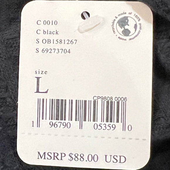 NWT Free People Juicy Sweater Medium or Large Black Cowl Neck Draped Tunic Top - Picture 15 of 15